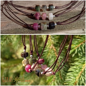 Turmalin nyaklánc  - ékszer - nyaklánc - gyöngyös nyaklánc - Meska.hu