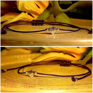 Piciszív - zsinórkarkötő valódi ezüsttel  - ékszer - karkötő - charm karkötő - Meska.hu