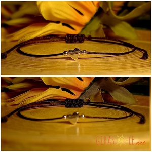 Piciszív - zsinórkarkötő valódi ezüsttel  - ékszer - karkötő - charm karkötő - Meska.hu