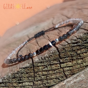 Turmalinkvarc-spinell karkötő , Ékszer, Karkötő, Ásványkarkötő, Csomózás, Gyöngyfűzés, gyöngyhímzés, MESKA