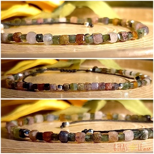 Színes turmalin karkötő  - ékszer - karkötő - ásványkarkötő - Meska.hu