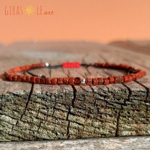 Vörös jáspis karkötő  - ékszer - karkötő - ásványkarkötő - Meska.hu