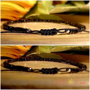 Fekete hattyú - kocka spinell karkötő  - ékszer - karkötő - ásványkarkötő - Meska.hu