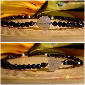 Szívecském - labradorit-spinell karkötő  - ékszer - karkötő - ásványkarkötő - Meska.hu