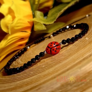 Katica - spinell karkötő , Ékszer, Karkötő, Ásványkarkötő, Csomózás, Gyöngyfűzés, gyöngyhímzés, MESKA