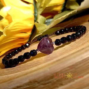 Szívecske - ónix karkötő  - ékszer - karkötő - ásványkarkötő - Meska.hu