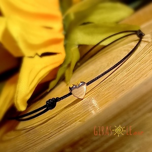 Piciszív - minimál zsinórka valódi ezüsttel, Ékszer, Karkötő, Charm karkötő, Csomózás, Gyöngyfűzés, gyöngyhímzés, MESKA