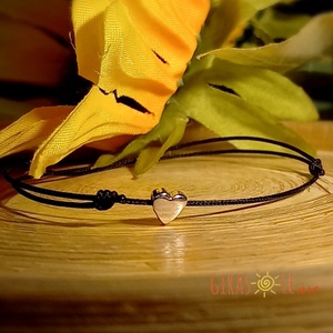 Piciszív - minimál zsinórka valódi ezüsttel - ékszer - karkötő - charm karkötő - Meska.hu