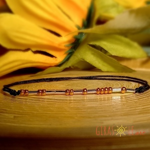 Elmúlik-morze zsinórka karkötő , Ékszer, Karkötő, Gyöngyös karkötő, Csomózás, Gyöngyfűzés, gyöngyhímzés, MESKA