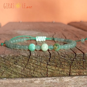 Zöldike - krizopráz-aventurin karkötő  - ékszer - karkötő - ásványkarkötő - Meska.hu