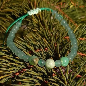 Zöldike - krizopráz-aventurin karkötő  - ékszer - karkötő - ásványkarkötő - Meska.hu