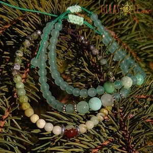 Zöldike - krizopráz-aventurin karkötő  - ékszer - karkötő - ásványkarkötő - Meska.hu