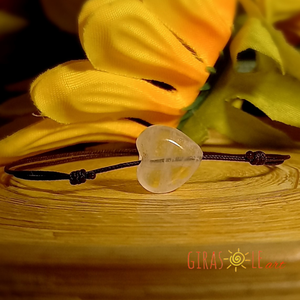 Ti Amo rózsakvarc zsinórka karkötő  - ékszer - karkötő - ásványkarkötő - Meska.hu