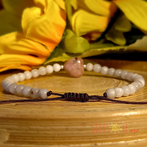 Szívecske - achát-rodonit karkötő  - ékszer - karkötő - ásványkarkötő - Meska.hu