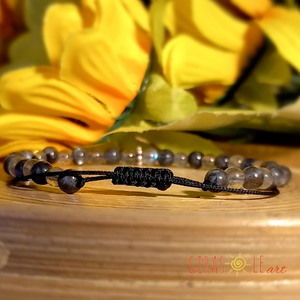 Északi fény labradorit-larvikit karkötő  - ékszer - karkötő - ásványkarkötő - Meska.hu