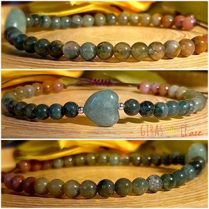 Szívecske - achát-aventurin karkötő  - ékszer - karkötő - ásványkarkötő - Meska.hu