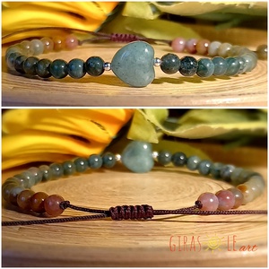 Szívecske - achát-aventurin karkötő  - ékszer - karkötő - ásványkarkötő - Meska.hu