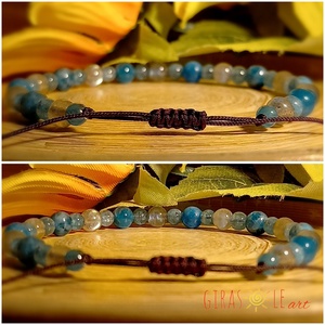 Kék lagúna - apatit-labradorit karkötő  - ékszer - karkötő - ásványkarkötő - Meska.hu