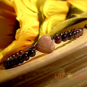 Szívecske - gránát-rodonit karkötő , Ékszer, Karkötő, Ásványkarkötő, Csomózás, Gyöngyfűzés, gyöngyhímzés, MESKA