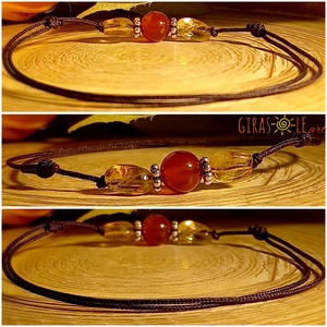 Citrin-karneol zsinórka karkötő - ékszer - karkötő - ásványkarkötő - Meska.hu