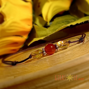 Citrin-karneol zsinórka karkötő - Meska.hu