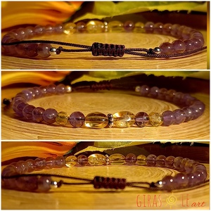 Citrin-ametiszt karkötő  - ékszer - karkötő - ásványkarkötő - Meska.hu