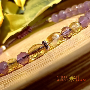 Citrin-ametiszt karkötő  - ékszer - karkötő - ásványkarkötő - Meska.hu