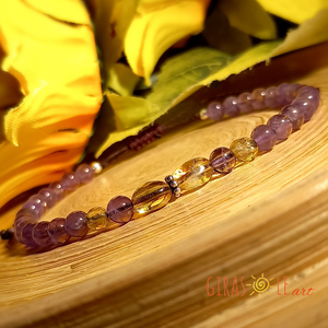 Citrin-ametiszt karkötő  - Meska.hu