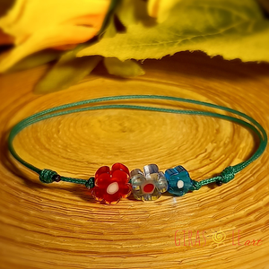 Kiskertem millefiori zsinórka - ékszer - karkötő - gyöngyös karkötő - Meska.hu