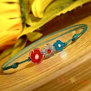 Kiskertem millefiori zsinórka, Ékszer, Karkötő, Gyöngyös karkötő, Csomózás, Gyöngyfűzés, gyöngyhímzés, MESKA