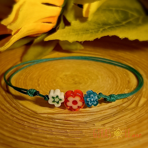 Kiskertem millefiori zsinórka - ékszer - karkötő - gyöngyös karkötő - Meska.hu