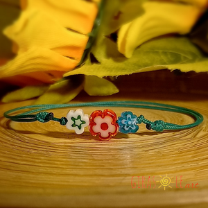 Kiskertem millefiori zsinórka - ékszer - karkötő - gyöngyös karkötő - Meska.hu