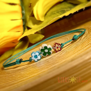 Kiskertem millefiori zsinórka, Ékszer, Karkötő, Gyöngyös karkötő, Csomózás, Gyöngyfűzés, gyöngyhímzés, MESKA