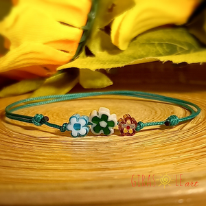 Kiskertem millefiori zsinórka - ékszer - karkötő - gyöngyös karkötő - Meska.hu