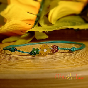 Kiskertem millefiori zsinórka - ékszer - karkötő - gyöngyös karkötő - Meska.hu