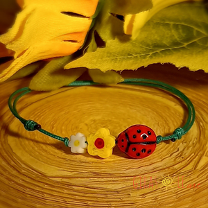 Kiskertem millefiori zsinórka  - ékszer - karkötő - gyöngyös karkötő - Meska.hu