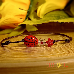 Kiskertem millefiori zsinórka  - ékszer - karkötő - gyöngyös karkötő - Meska.hu