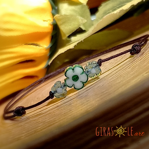 Kiskertem millefiori zsinórka, Ékszer, Karkötő, Gyöngyös karkötő, Csomózás, Gyöngyfűzés, gyöngyhímzés, MESKA