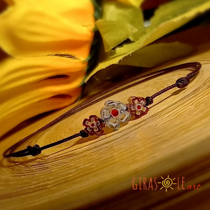 Kiskertem millefiori zsinórka, Ékszer, Karkötő, Gyöngyös karkötő, Csomózás, Gyöngyfűzés, gyöngyhímzés, MESKA