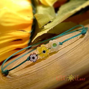 Kiskertem millefiori zsinórka, Ékszer, Karkötő, Gyöngyös karkötő, Csomózás, Gyöngyfűzés, gyöngyhímzés, MESKA