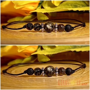 Gyöngyházas turmalin zsinórka - ékszer - karkötő - ásványkarkötő - Meska.hu