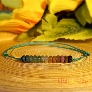 Szivárványos zsinórka karkötő  - ékszer - karkötő - ásványkarkötő - Meska.hu