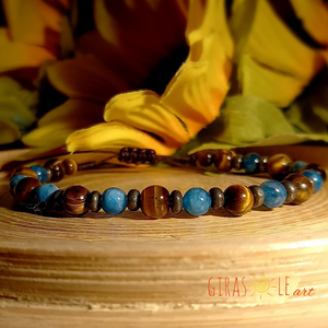 Pirit-tigrisszem-apatit karkötő  - ékszer - karkötő - ásványkarkötő - Meska.hu