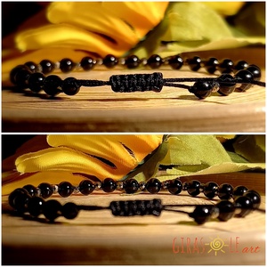 Pirit - fekete turmalin karkötő  - ékszer - karkötő - ásványkarkötő - Meska.hu