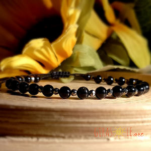 Pirit - fekete turmalin karkötő  - ékszer - karkötő - ásványkarkötő - Meska.hu