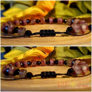 BlackPink - turmalin-spinell karkötő  - ékszer - karkötő - ásványkarkötő - Meska.hu