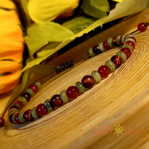 Színeske - jáde-karneol-macskaszem karkötő  - Meska.hu