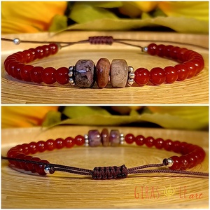 Turmalin-karneol karkötő  - ékszer - karkötő - ásványkarkötő - Meska.hu