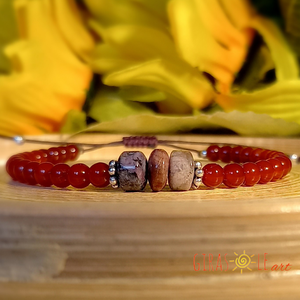 Turmalin-karneol karkötő  - ékszer - karkötő - ásványkarkötő - Meska.hu