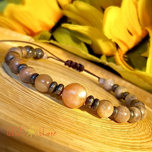 Holdkő-pirit karkötő  - ékszer - karkötő - ásványkarkötő - Meska.hu